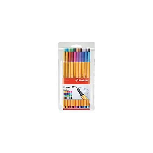 STABILO® Fineliner Point 88, 0,4 mm, farbsortiert, Etui à 20 Stück
