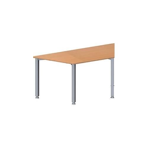 Schäfer Shop Genius Konferenztisch MODENA FLEX, Trapez, 4-Fuß Quadratrohr, B 1600 x T 800 x H 720-840 mm, Buche/weißaluminium RAL 9006