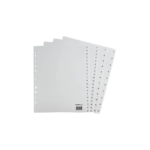 Schäfer Shop Select Ordner-Register, Überbreite, Zahlen 1-12, grau