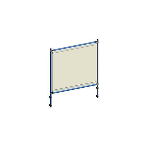 Infektionsschutzrahmen 5903 für fetra Transportgeräte, Stahlrohr/PVC-Folie, brillantblau RAL 5007/glasklar, L 1260 x B 49 x H 1410 mm