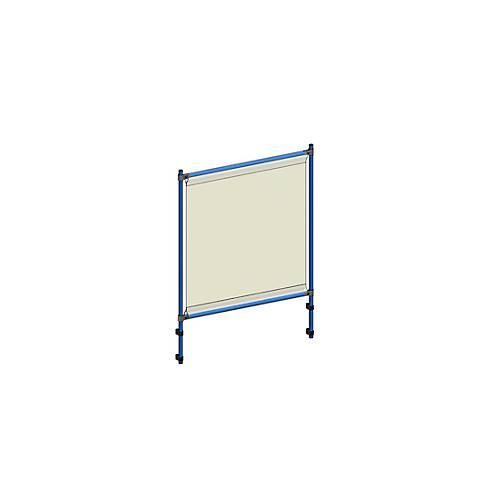 Infektionsschutzrahmen 5942 für fetra Transportgeräte, Stahlrohr/PVC-Folie, brillantblau RAL 5007/glasklar, L 1066 x B 49 x H 1410 mm