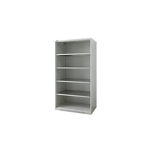 Schäfer Shop Genius Regalschrank FS, Stahl, mit Belüftungslöchern, B 1055 x T 620 x H 1950 mm, 5 OH, Lichtgrau, bis 500 kg