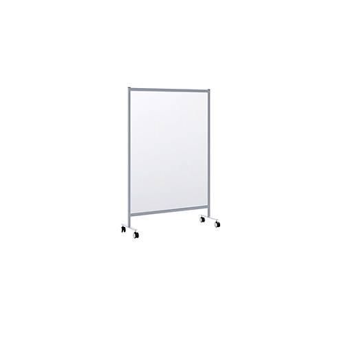 Mobile Spuckschutz-Trennwand Modell B, Acrylglas, Stärke 3 mm, B 1200 x T 390 x H 1800 mm, mit Rollen