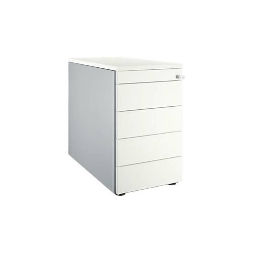 Schäfer Shop Genius Standcontainer 13333, mit Griffnut, B 435 x H 717 mm, weißalu/weißalu/weiß