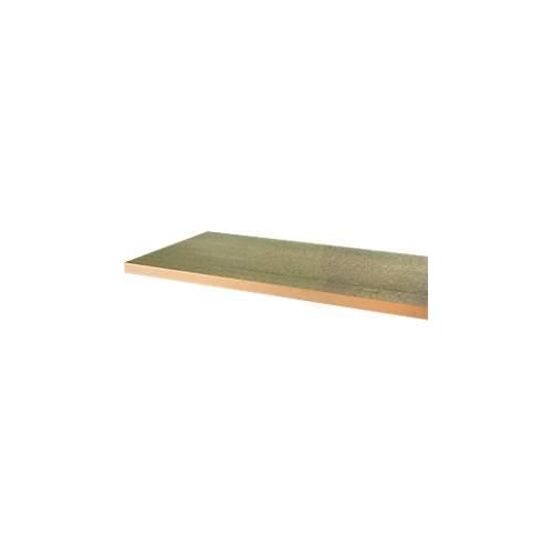 Arbeitsplatte, 45 mm stark, Gewindehülsen, grüne Kunststoffbeschichtung, mit Hartholzrahmen, B 1500 x T 700 mm
