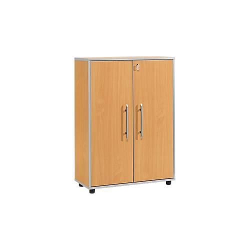 Schäfer Shop Select Aktenschrank Moxxo IQ, Holz, 2 Böden, 3 OH, B 801 x T 362 x H 1115 mm, abschließbar, Buche-Dekor