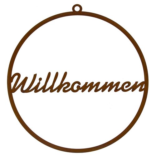 Rost-Ring "Willkommen", 35 cm Ø