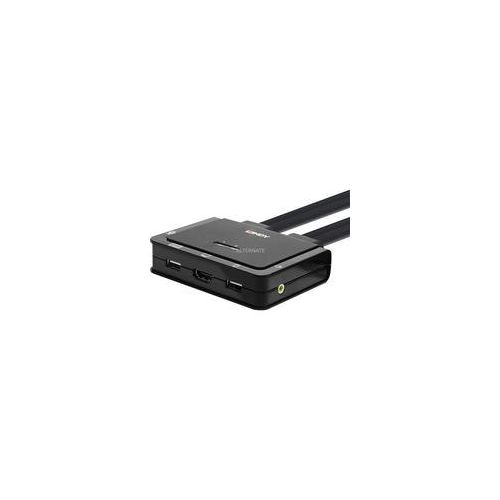 2 Port HDMI 4K60, USB Typ C, USB 2.0 & Audio Cable KVM Switch, KVM-Switch