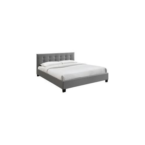 Bett 180 x 200 Stoff Grau gepolstert MARQUISE