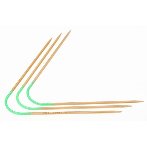 Neko Strumpfstricknadeln „Bamboo Flex“, gebogen, aus Bambus