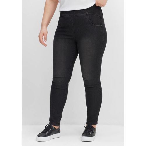 Jeggings mit breitem Gummibund, black Denim, Gr.50