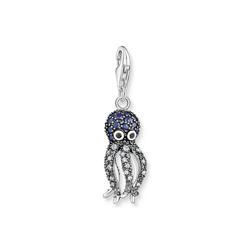 Charm-Anhänger Oktopus mit blauen Steinen