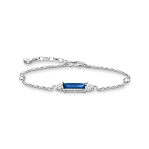 Armband mit blauen und weißen Steinen Silber