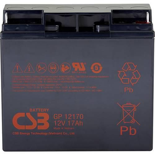 CSB Battery GP 12170 Standby USV GP12170I1 Bleiakku 12 V 17 Ah Blei-Vlies (AGM) (B x H x T) 181 x 167 x 76 mm M5-Schraubanschluss Wartungsfrei, Geringe