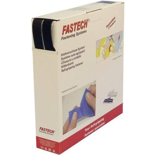 FASTECH® B20-SKL999925 Klettband zum Aufkleben Hotmelt Haft- und Flauschteil (L x B) 25000 mm x 20 mm Schwarz 25 m
