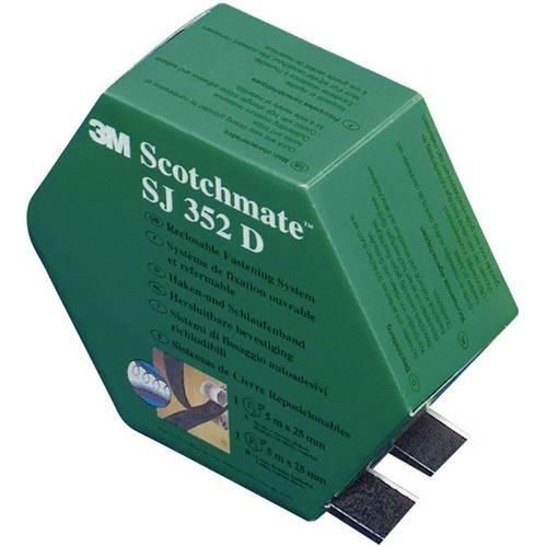 3M SJ 352D Scotchmate Klettband zum Aufkleben Haft- und Flauschteil (L x B) 5000 mm x 25.4 mm Schwarz 1 Paar