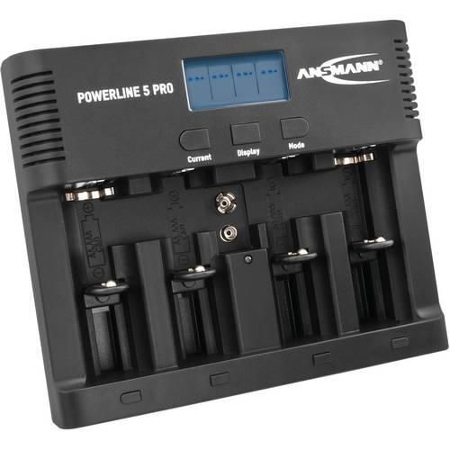 Ansmann Powerline 5 Pro Rundzellen-Ladegerät NiCd, NiMH Micro (AAA), Mignon (AA), Baby (C), Mono (D), 9 V Block