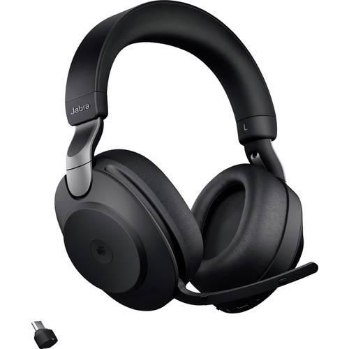 Jabra Evolve2 85 MS Telefon Over Ear Headset Bluetooth®, kabelgebunden Stereo Schwarz Mikrofon-Rauschunterdrückung Lautstärkeregelung, Batterieladeanzeige,