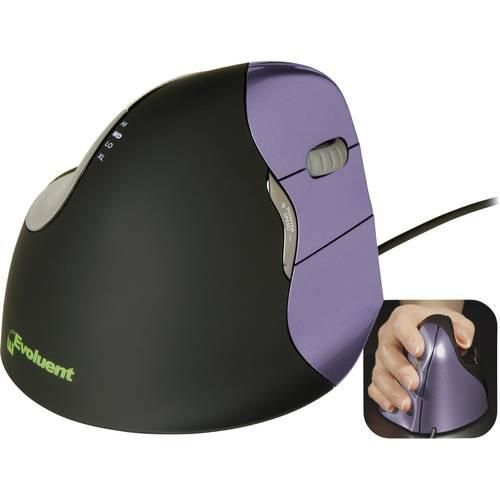 Evoluent Vertical Mouse 4 VM4S Ergonomische Maus USB Optisch Schwarz, Lila 6 Tasten 2800 dpi Ergonomisch
