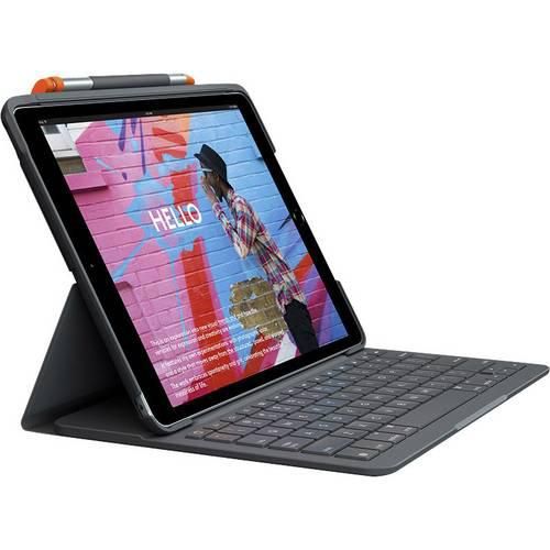 Logitech Slim Folio Tablet-Tastatur mit Hülle Passend für Marke (Tablet): Apple iPad (7. Generation), iPad (8. Generation), iPad (9. Generation)