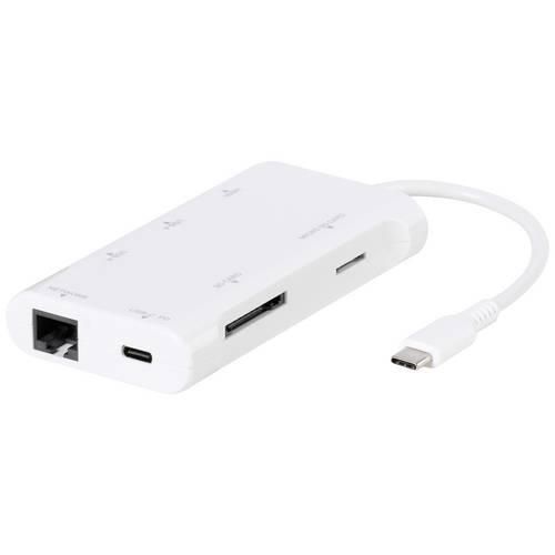 Vivanco USB-C® Adapter [1x USB-C® Stecker - 7x HDMI-Buchse, MicroSD-Karten-Slot, RJ45-Buchse, SD-Karten-Slot, USB 3.2 Gen 1 Buchse A (USB 3.0), USB 3.2 Gen 1