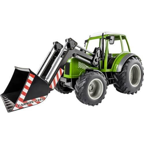 Carson Modellsport 907347 RC Traktor mit Frontlader 1:16 RC Funktionsmodell Elektro Landwirtschaftsfahrzeug inkl. Akku, Ladegerät und Senderbatterien