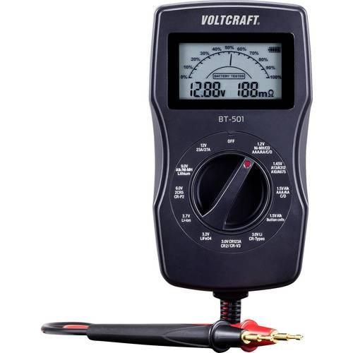 VOLTCRAFT Batterietester BT-501 Messbereich (Batterietester) 1,2 V, 1,5 V, 3 V, 6 V, 3,7 V, 9 V, 12 V Batterie, Akku BT-501