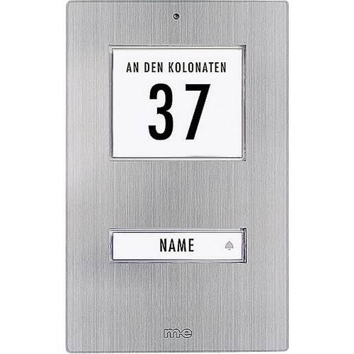 m-e modern-electronics KT 1-EG Klingeltaster mit Adressfeld, mit Namensschild 1fach Edelstahl 12 V/1 A