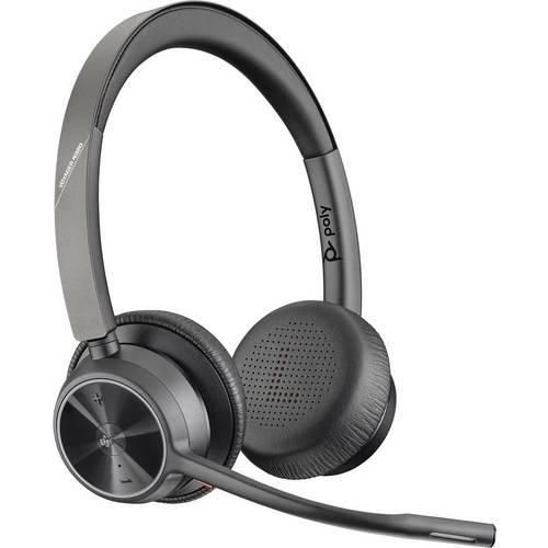 HP Poly VOYAGER 4320 UC Telefon On Ear Headset Bluetooth® Stereo Schwarz Mikrofon-Rauschunterdrückung, Noise Cancelling Mikrofon-Stummschaltung