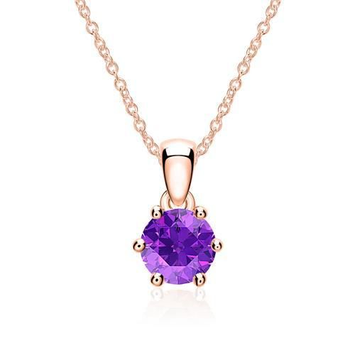 Kette aus 585er Roségold mit Amethyst