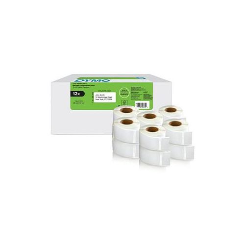 DYMO Endlosetikettenrollen für Etikettendrucker weiß, 54,0 x 25,0 mm, 12 x 500 Etiketten