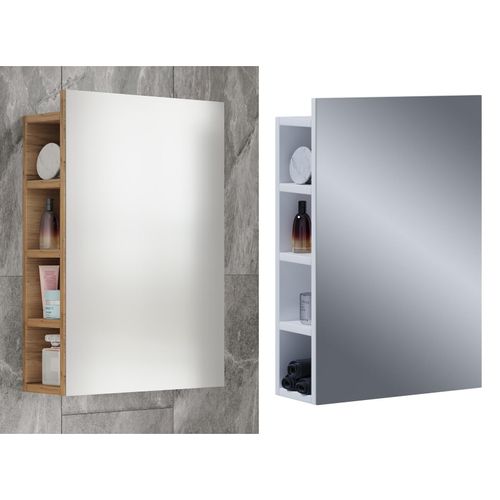 VCM Badschrank zeitlos Maße ca. H. 59 x B. 40 x T. 15 cm ausreichend Stauraum Spiegelschrank - Flandu L