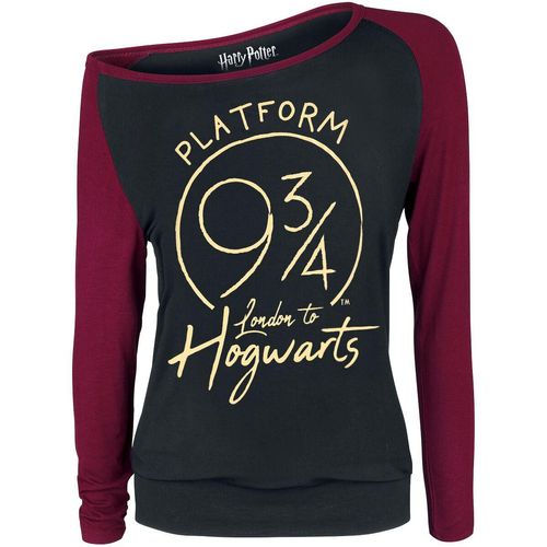 Harry Potter Platform 9 3/4 Langarmshirt schwarz bordeaux in S