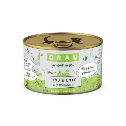 Grau Katze Rind & Ente 6 x 200g