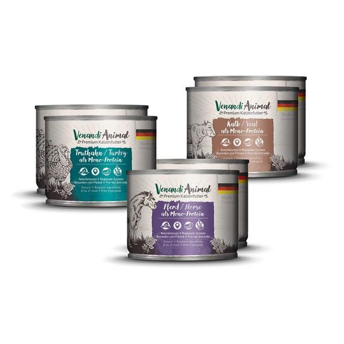 Venandi Animal - Probierpaket II 2xPferd, 2xKalb, 2xTruthahn 12x200g