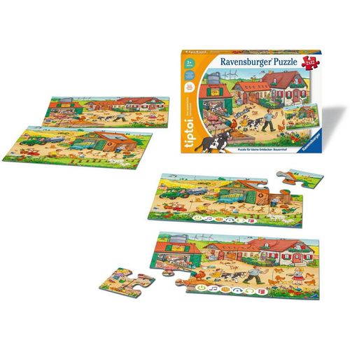 Ravensburger Puzzle tiptoi® Puzzle für kleine Entdecker: Bauernhof, 12 Puzzleteile, Made in Europe, FSC® - schützt Wald - weltweit, bunt