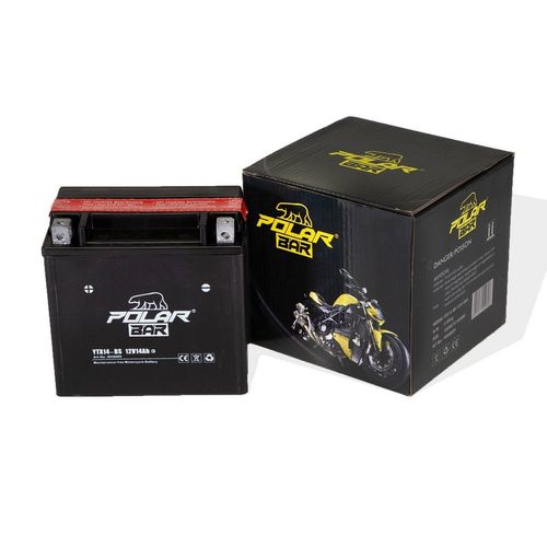 Kidix »Batterie 12V YTX14-BS 14Ah Säurepack Motorradbatterie Motorrad Roller PolarBär