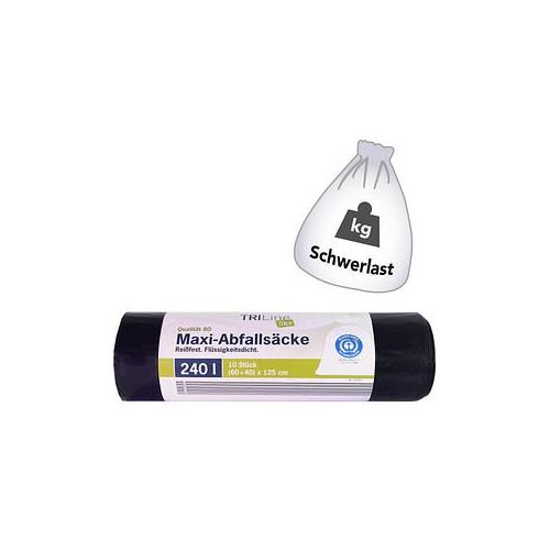 TRILine® Schwerlastsäcke 240,0 l schwarz 60,0 µm, 10 St.