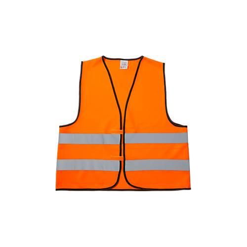 Warnweste, Unisex, EN ISO 20471: 2013, 2 Reflektorstreifen, in Tasche, 100 % Polyester, neonorange, Universalgröße M-XXL