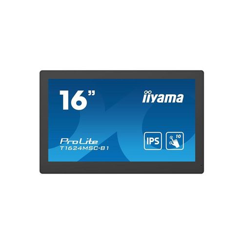 iiyama 15" Monitor ProLite T1624MSC-B1 - LED monitor - Full HD (1080p) - 15.6" - Schwarz - 25 ms