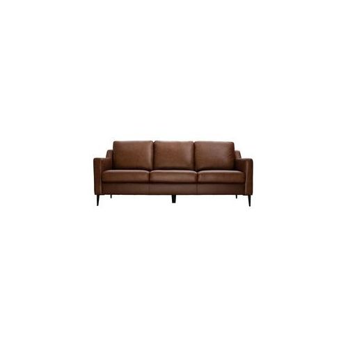 Braunes 3-sitziges Designer-Ledersofa OXMO - Büffelleder