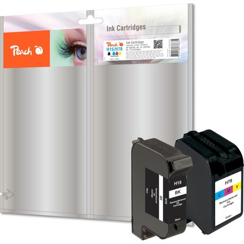Peach HP 15 2 Druckköpfe (bk, col) ersetzt HP No. 15, No. 78D, C6615A, C6578D für z.B. HP Color Copier 310, HP Color Copier 610, HP DeskJet 3810 (wiederaufbereitet)