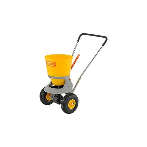 Streuwagen CEMO, Behältervolumen 20 l, Streubreite 1-4 m, Streumenge 6-stufig einstellbar, klappbarer Stützfuß, Schiebegriff höhenverstellbar