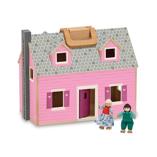 Puppenhaus FOLD & GO mit Zubehör in rosa