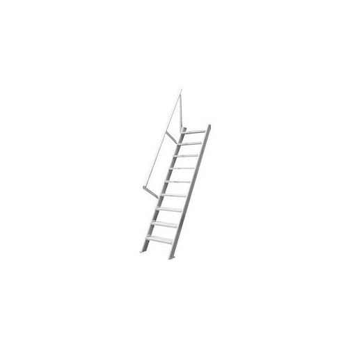 Treppenleiter Hymer stationär ohne Podest 18 Stufen 600 mm 60° Treppenneigung 60° serienmäßig mit einem Handlauf, links