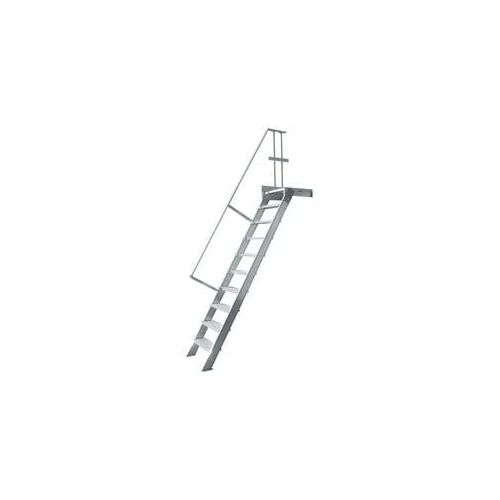 Treppenleiter Hymer stationär mit Podest 8 Stufen 1000 mm 60° Treppenneigung 60° serienmäßig mit einem Handlauf, links