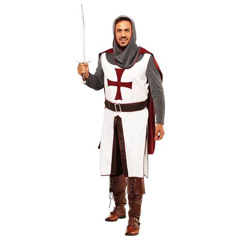 Ritter-Kostüm „Galahad“ für Herren, weiß/bordeaux