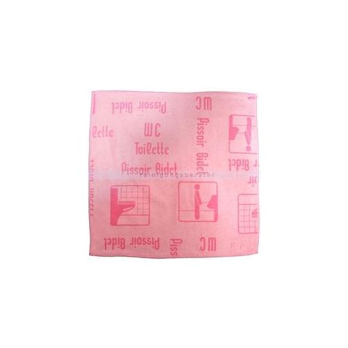 Mikrofasertuch Mopptex Piktogramm WC-Toilette Rot 40 x 40 cm 1 Stück, mit Piktogrammen und Text für Anwendungsbereiche