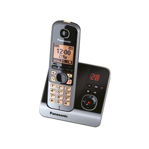 Panasonic KX-TG6724 Schnurlostelefon mit Anrufbeantworter, Rufnummernanzeige, 3 zusätzliche Mobilteile