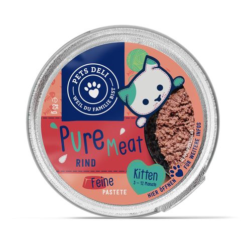 Kitten Nassfutter "Pure Meat" Rind - 400g / 6er Pack